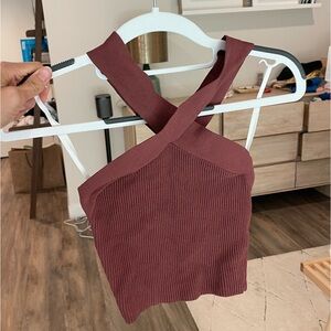 Aritzia babaton sculpt knit cross cross top